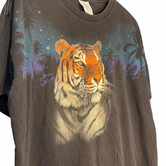 Vintage 90s Tiger AOP t shirt 1996 Wild Oats tiger - Picture 2 of 6